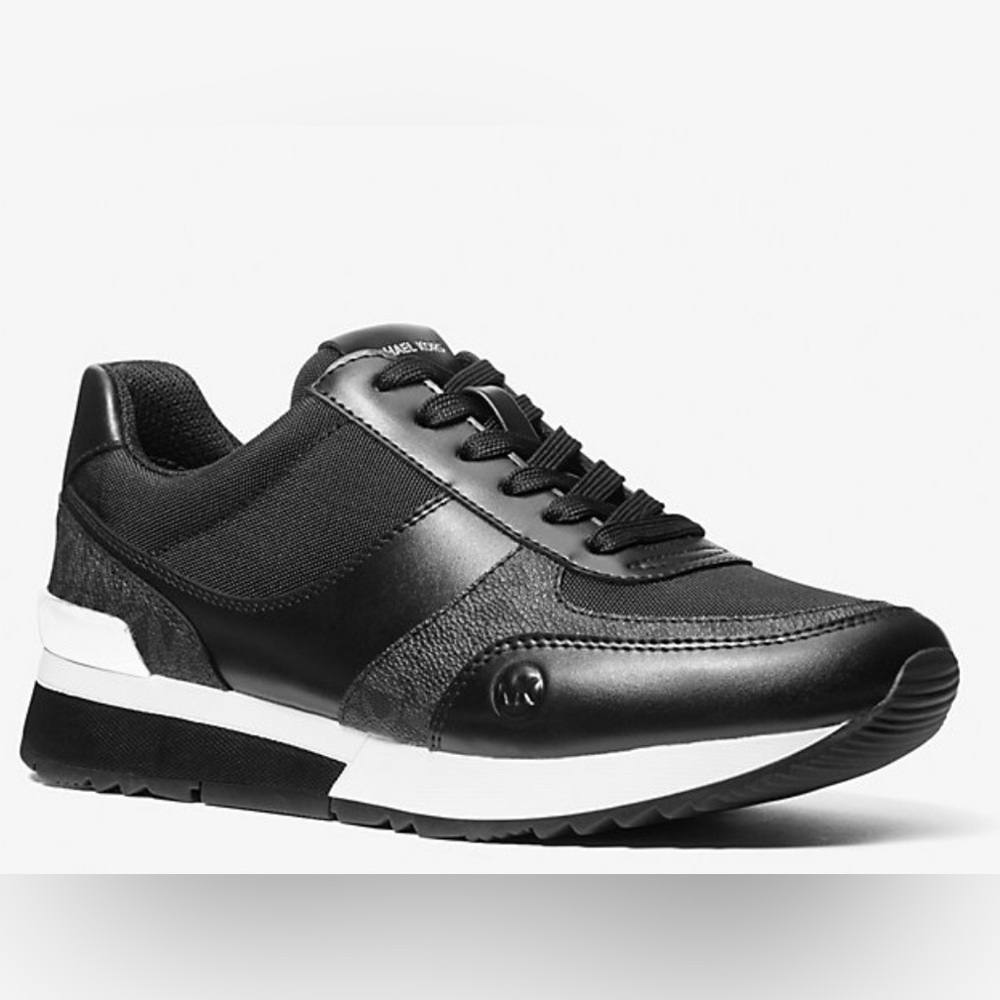 MICHAEL KORS ANDI CANVAS AND SIGNATURE LOGO TRAINER